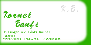 kornel banfi business card